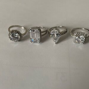 Set of four Bella Luce CZ rings size 6
